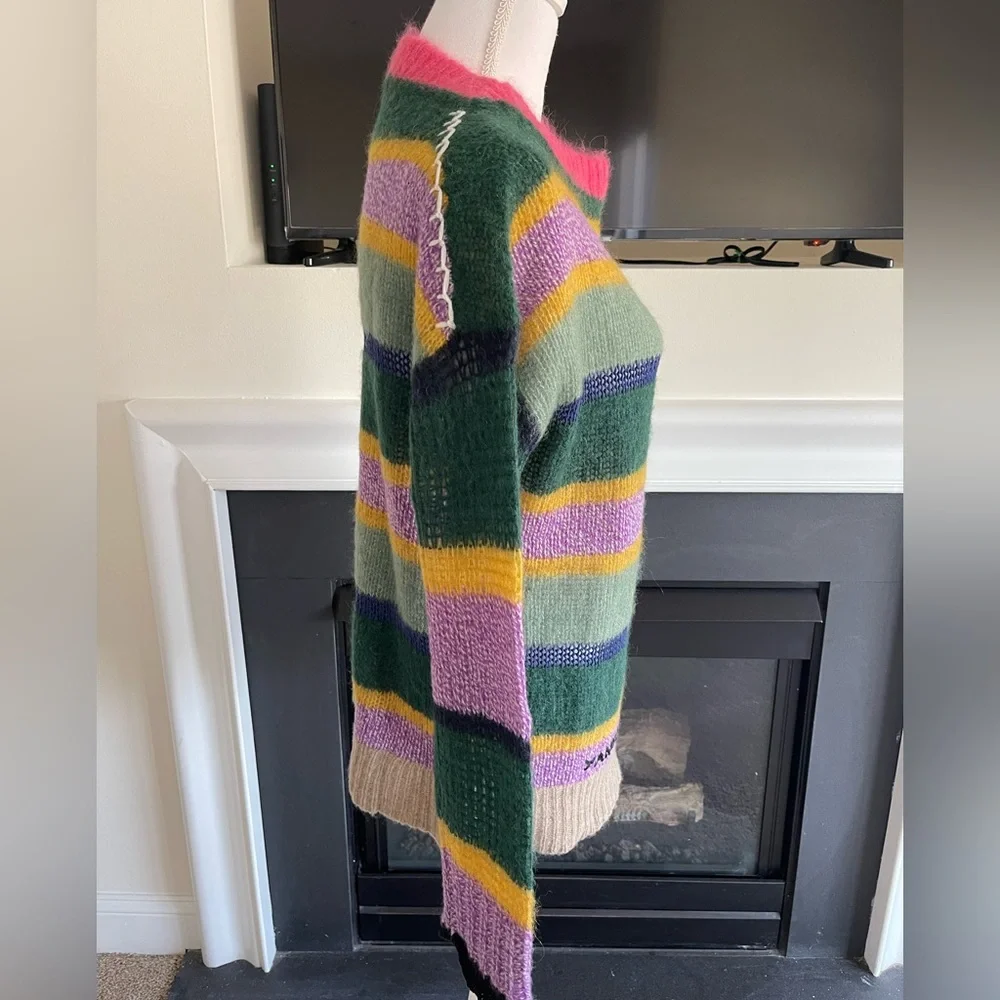 NEW YanYan Stripe Alpaca, Wool Oversized Sweater - Picture 11 of 14